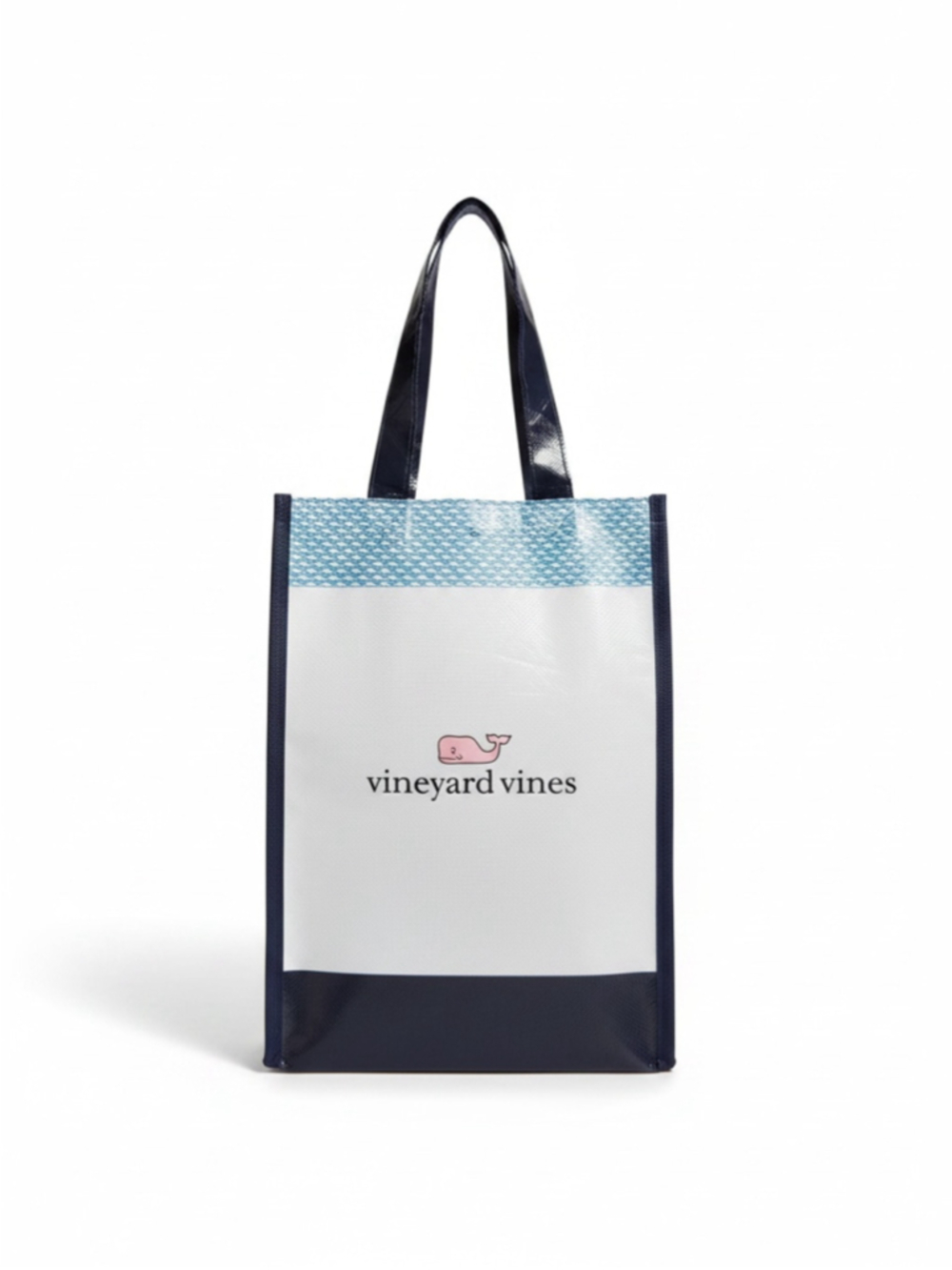 Vineyard Vines Reusable Small Tote Bag in White & Blue